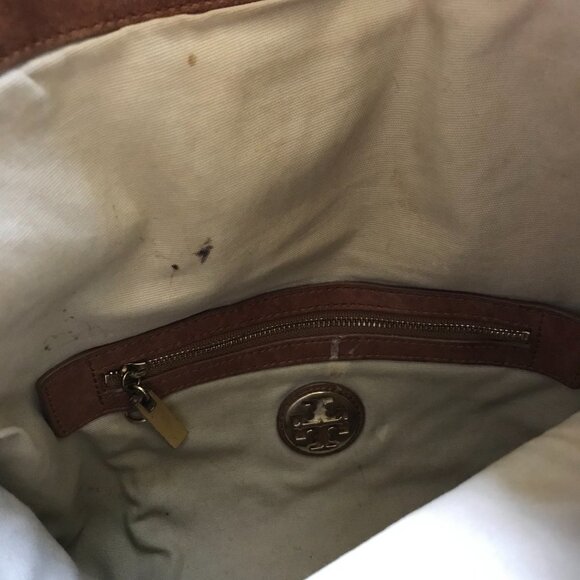Tory Burch Louisa Leather Messenger Bag Crossbody Purse Womens Brown Leather - Picture 11 of 14